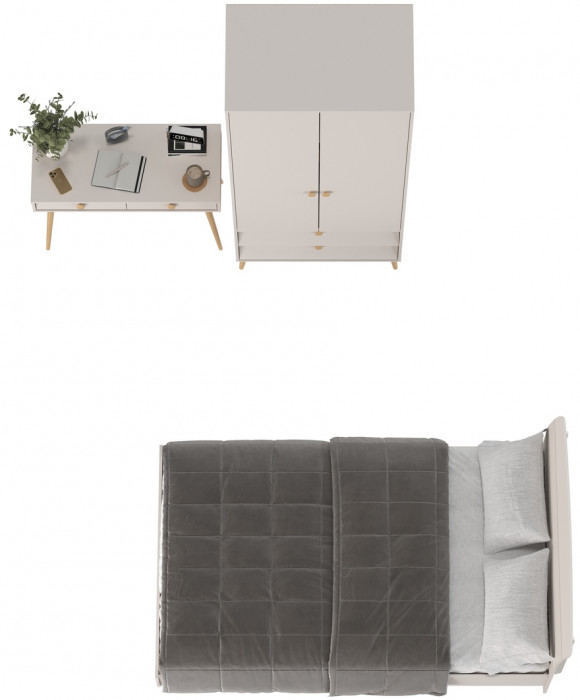 Афина Спальня 07-1200, цвет кашемир серый, сп.м. 1200х2000 мм., б/м, основание есть - фанера