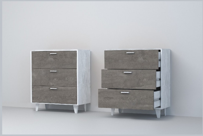 Эго Комод К-3 НГ (Камень Темный/Дуб Крафт Золотой)