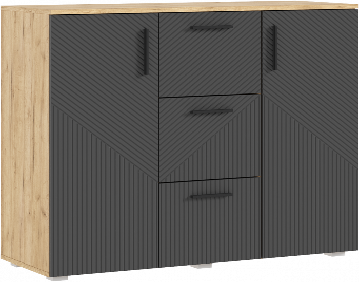 Сильвия Спальня, Браш Графит/Дуб крафт