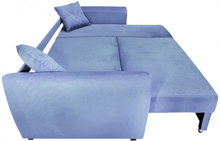 Диван-еврокнижка угловой Амстердам Люкс, 150х200, велюр серый