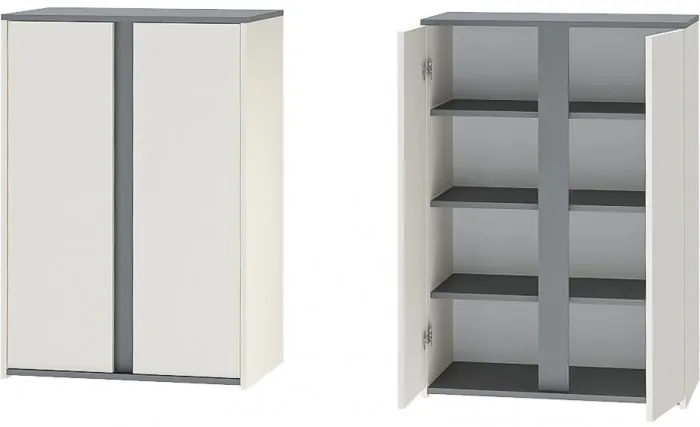 Модульная прихожая Иннэс 12 Набор 2 (Графит / Миндаль)