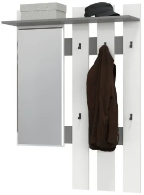 Лира ГК 2-3814граф/бел Вешалка с зеркалом, цвет графит/белый, ШхГхВ 100х28х135 см., универсальная сборка