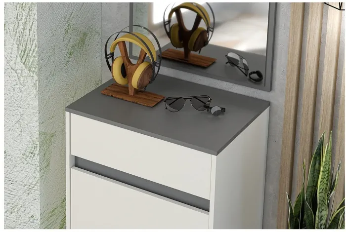 Модульная прихожая Иннэс 12 Набор 3 (Графит / Миндаль)