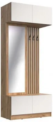 Прихожая Роджина, Крафт Золотой/Белый глянец, кромка Сонома