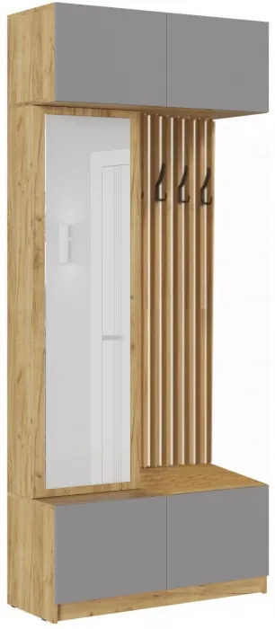 Прихожая Роджина, Крафт Золотой/Белый глянец, кромка Сонома