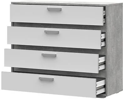 Денвер КМ-01 Комод (995х836х354) ателье светлый/белый