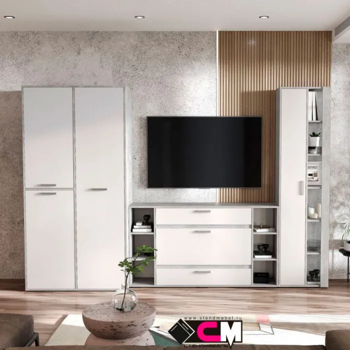 Денвер КМ-02 Комод (1500х836х354) ателье светлый/белый