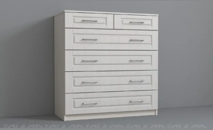 КЭТ-6 Кантри Комод 6 ящиков (Бодега белая / Сандал)