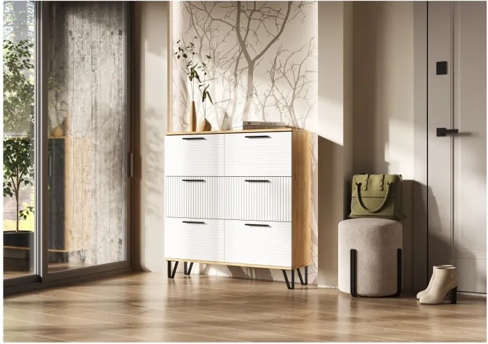 Обувница Флэш, Браш вайт/Крафт