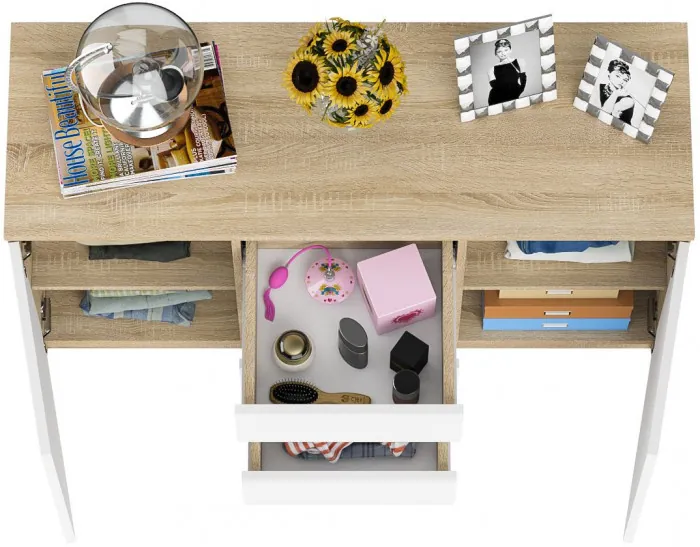 Мори Комод МК1200.3, цвет дуб сонома/белый, ШхГхВ 120,4х41х73 см.