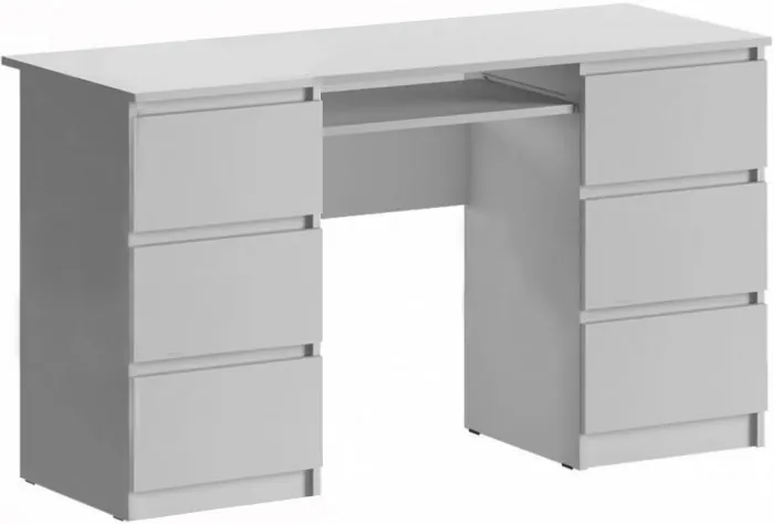 Челси Стол 6 ящиков (Белый глянец, Дуб Сонома)