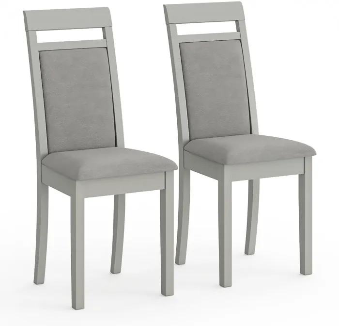 Два стула Мебель--24 Гольф-12 разборных, цвет серый, обивка ткань велюр серый 63, ШхГхВ 40х40х100 см., от пола до верха сиденья 47 см.(мягкая спинка)
