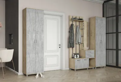 Модульная прихожая Микс-Арт, набор 2, Крафт серый/Цемент