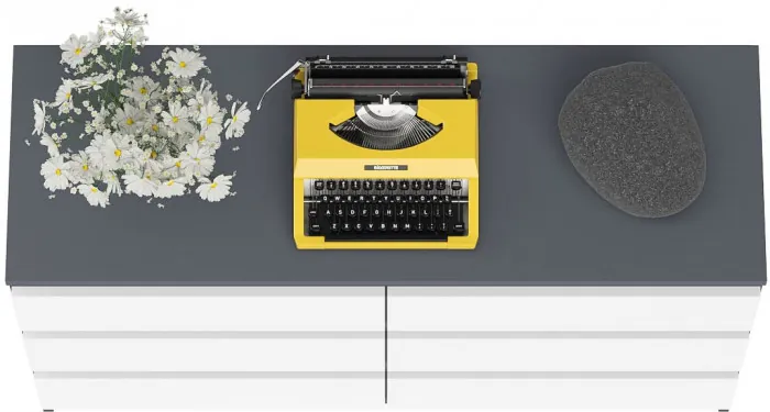 Мори Комод МК1200.6, цвет графит/белый, ШхГхВ 120,4х41х73 см.