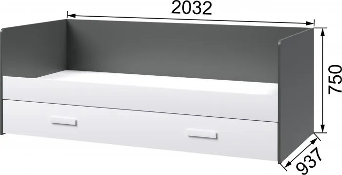 Кэнди Кровать ККР-1 графит/белый