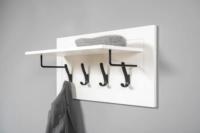 Остин 15.12 Вешалка, цвет белый шагрень, ШхГхВ 79,7х29,6х39,7 см.