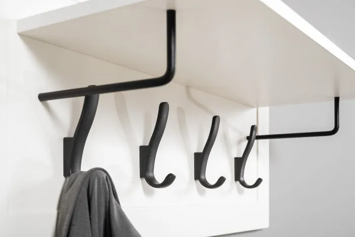 Остин 15.12 Вешалка, цвет белый шагрень, ШхГхВ 79,7х29,6х39,7 см.