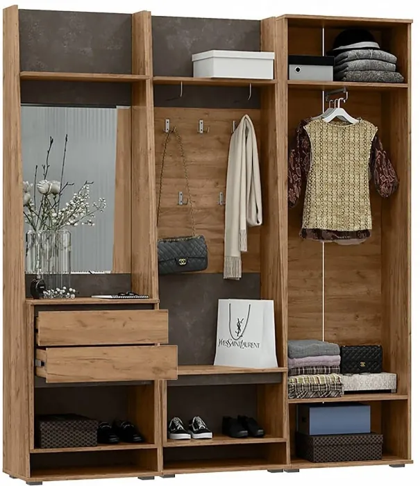 Модульная прихожая Соренто (Дуб Крафт / Бетон)