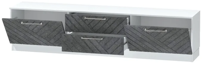 Тумба-4 под ТВ напольная "Иннэс-7", Белый/Бетон графит