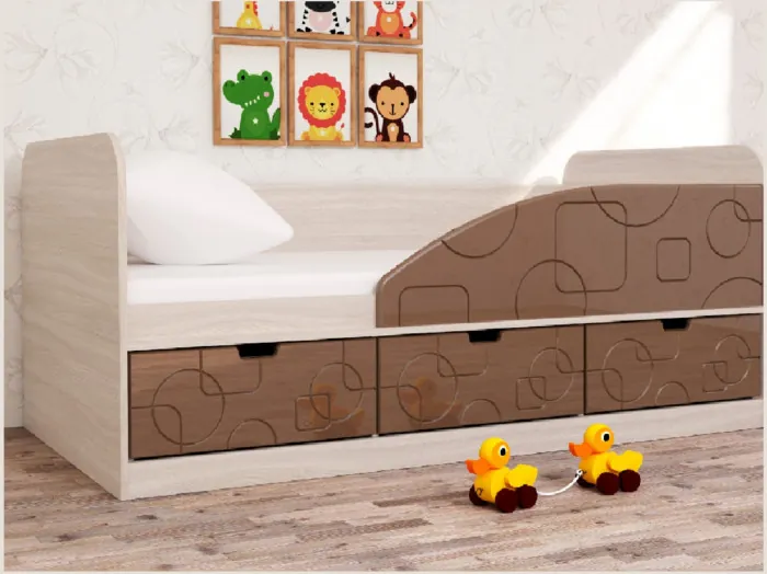 Кровать Бриз-4 80х160 Квадрат (Антарктида/Белый/Левый)