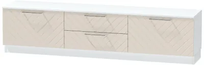 Тумба-4 под ТВ напольная "Иннэс-7", Белый/Тирамису матовый