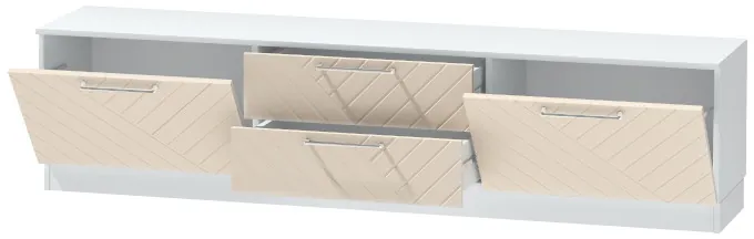 Тумба-4 под ТВ напольная "Иннэс-7", Белый/Тирамису матовый