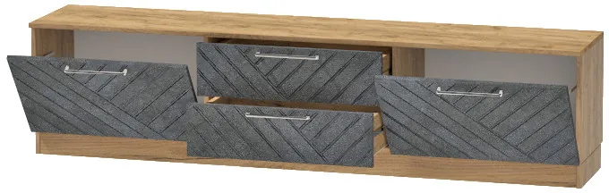 Тумба-4 под ТВ напольная "Иннэс-7", Крафт золотой/Бетон графит