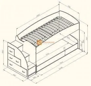 Двухъярусная кровать Дюймовочка-4.2