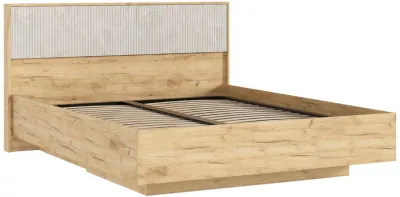 Кровать парящая с ортопед. основанием Марвэл 1,6м с подсветкой, Дуб крафт/Мальта