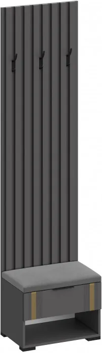 Модульная Прихожая Эмэ, набор №9, Графит/Графит золото, Simple 27