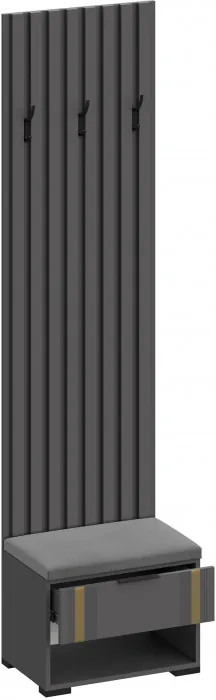 Модульная Прихожая Эмэ, набор №9, Графит/Графит золото, Simple 27