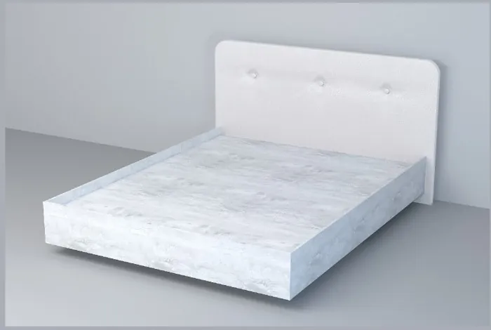 Кровать 1,6 арт.031 (Пуговицы) ЛН. (Бетон Светлый/Стальной Серый)