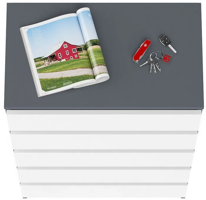 Мори Комод МК700.5, цвет графит/белый, ШхГхВ 70,4х41х114 см.