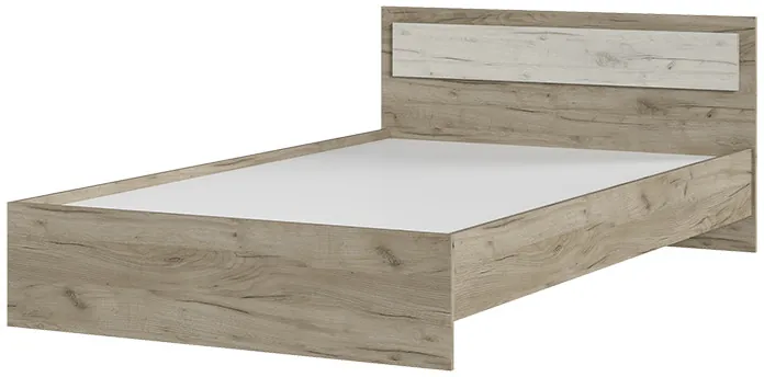 ГАРМОНИЯ КР 609 кровать (1,252х0,7х2,032) дуб крафт белый/дуб крафт серый