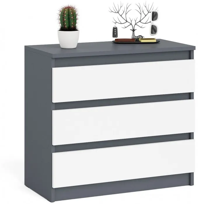 Мори Комод МК800.1, цвет графит/белый, ШхГхВ 80,4х41х73 см.