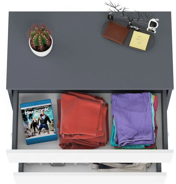 Мори Комод МК800.1, цвет графит/белый, ШхГхВ 80,4х41х73 см.