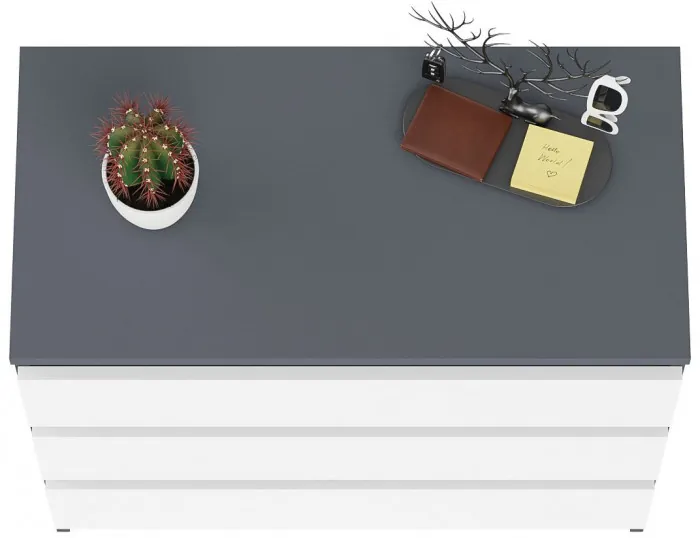 Мори Комод МК800.1, цвет графит/белый, ШхГхВ 80,4х41х73 см.