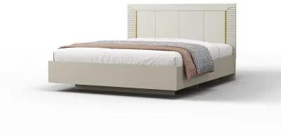Кровать 180х200 "Карлин" с щитовым основанием - Белый текстурный/Корунд джелато