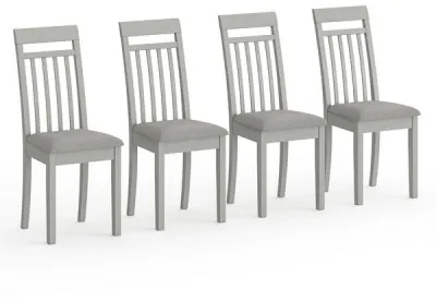Четыре стула Мебель--24 Гольф-11 разборных, цвет серый, обивка ткань велюр серый 63, ШхГхВ 40х40х100 см., от пола до верха сиденья 47 см.