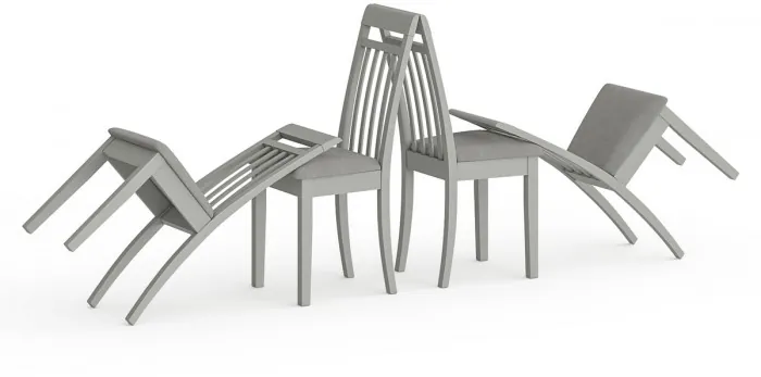 Четыре стула Мебель--24 Гольф-11 разборных, цвет серый, обивка ткань велюр серый 63, ШхГхВ 40х40х100 см., от пола до верха сиденья 47 см.