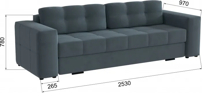 Диван раскладной Верден, серый