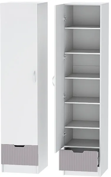 Детская комната Бриз МДФ, набор 9, Белый/Ирис (Полосы)