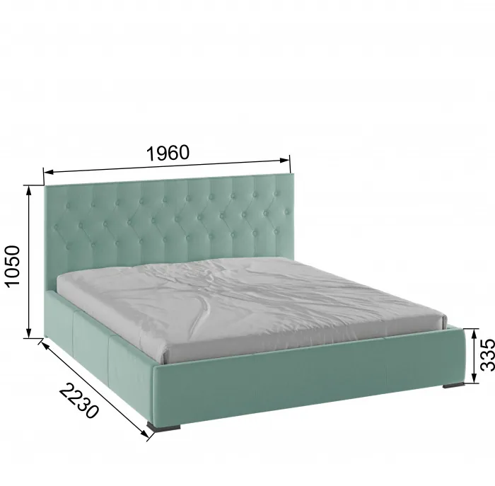 Октавия Кровать интерьерная 180 мятный ромб, ПМ