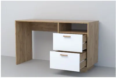 Эго Стол Ст-3 ПД (Глянец Белый/Дуб Крафт Золотой)