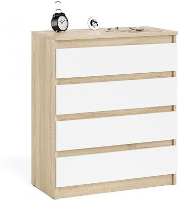 Мори Комод МК800.4, цвет дуб сонома/белый, ШхГхВ 80,4х41х94 см.