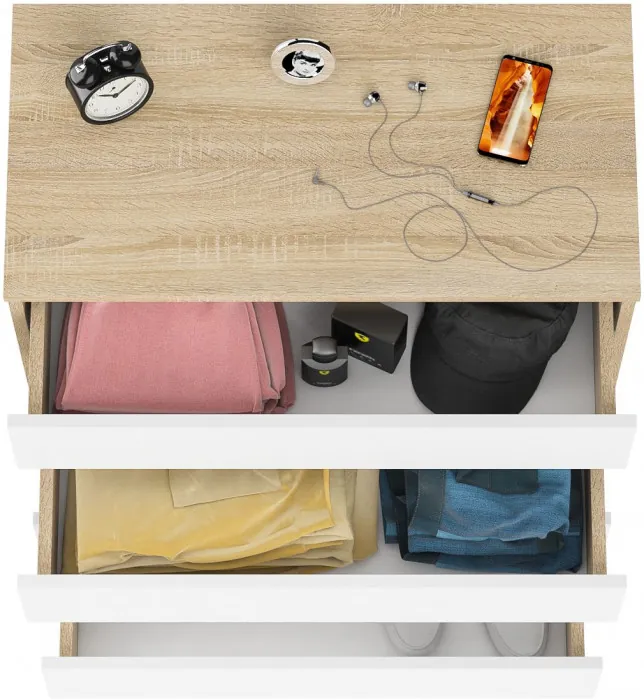 Мори Комод МК800.4, цвет дуб сонома/белый, ШхГхВ 80,4х41х94 см.