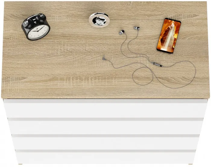 Мори Комод МК800.4, цвет дуб сонома/белый, ШхГхВ 80,4х41х94 см.