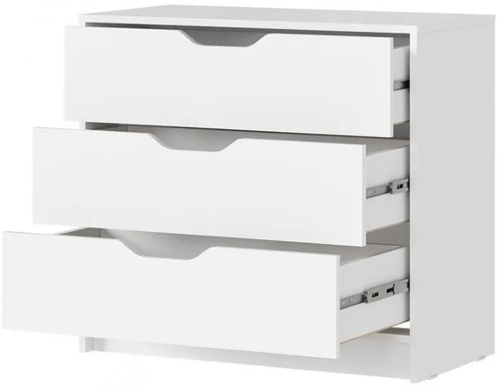 РУНА КМ 01 Комод 800 Фасад БЕЛЫЙ/Корпус БЕЛЫЙ