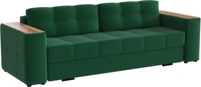 Диван раскладной Виконт, изумруд/мдф дуб канадский