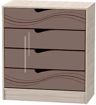 Детская комната Бриз МДФ, набор 5, Ясень светлый/Шоколад (Волна)